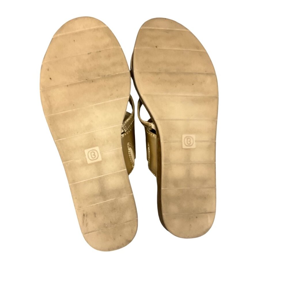 Bzees Bora Bright Womens Gold Wedge Sandals Size 9M With Rhinestone Strap & Cork - Picture 5 of 12
